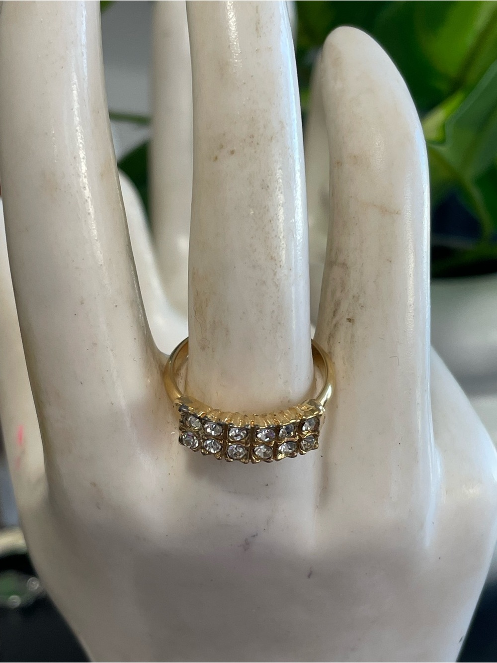 Gold Crystal Pavé Band Ring - Gold